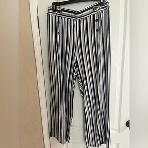 Stylish Black and White Striped Men's Pants
